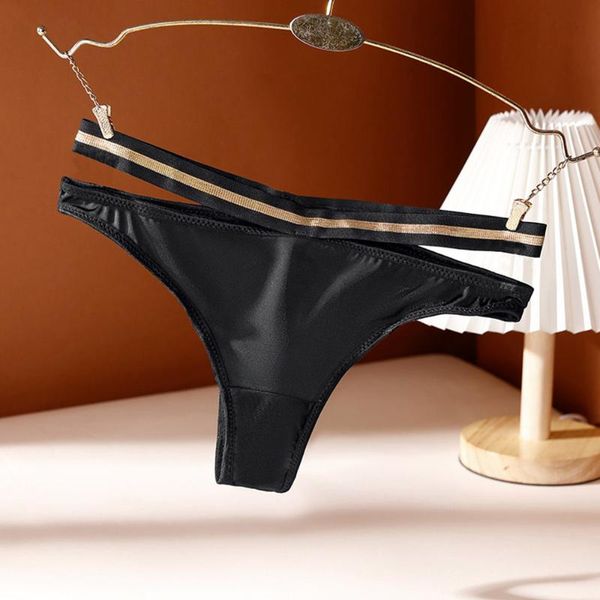 

women's panties 3pcs g-string women seamless bandage underwear thong tanga female exotic low waist hollow underpants girls bikini, Black;pink