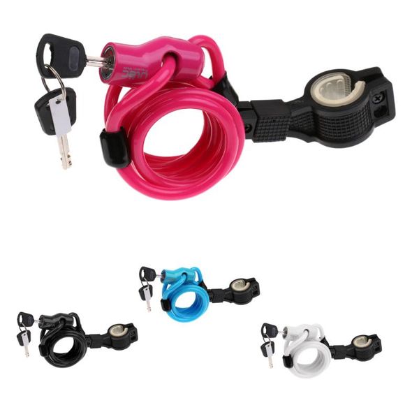 

bike locks loop lock bicycle cycle self coiling spiral cable with 2 key