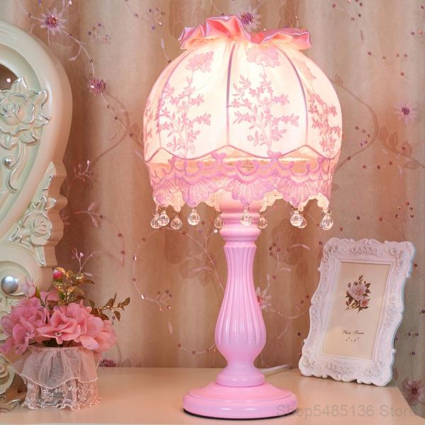 

table lamps korean simple retro lace fabric lamp personality creative living room study bedroom bedside romantic decorative lighting