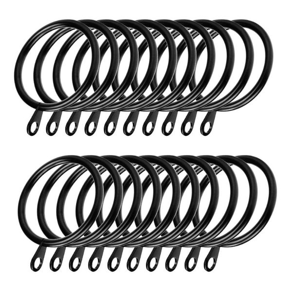 

other home decor 60pcs metal curtain rings hanging accessories for curtains and rods (black)