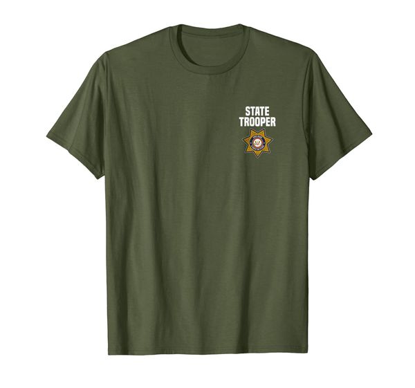 

state trooper highway patrol police officer uniform t-shirt, White;black