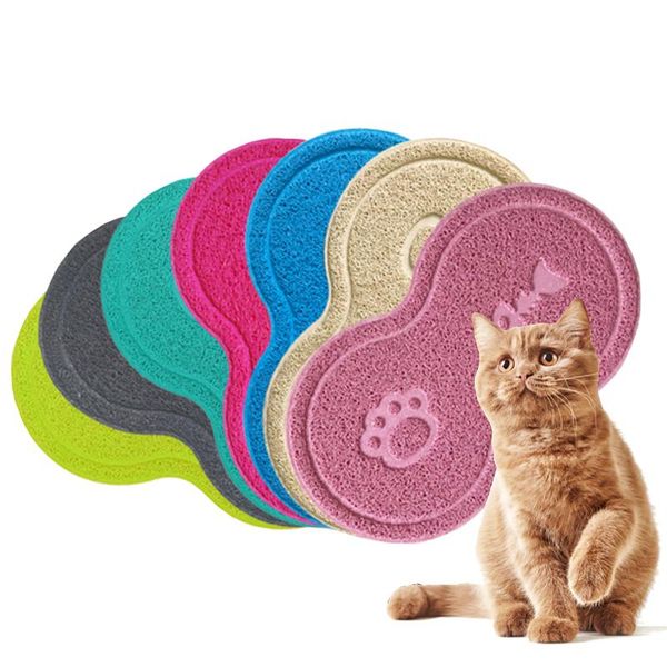 

kennels & pens 2pcs pet dog puppy cat feeding mat pad cute silicone pvc dish bowl food non-slip placement