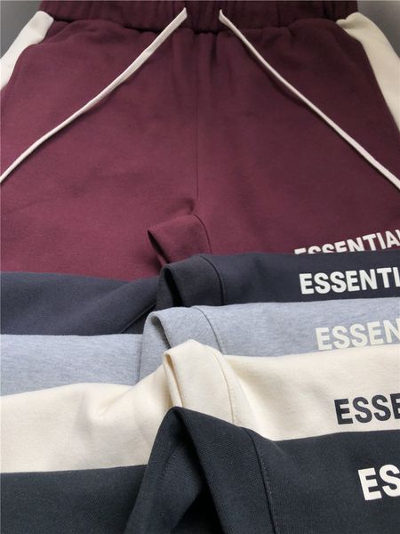 

essential brand mens' and womens' pant fog fashion casual high street loose side stitching lace-up guard pants size xs-xl, Black