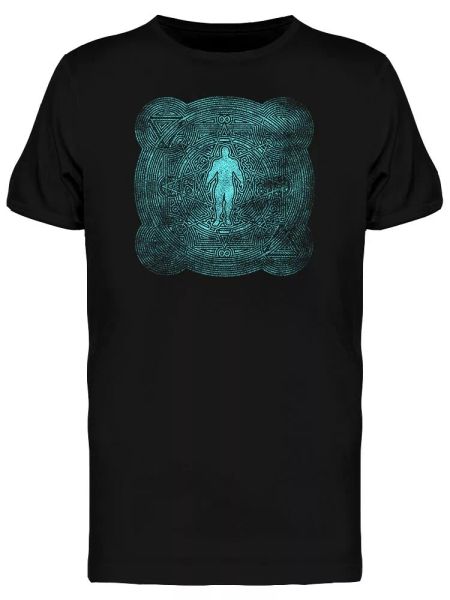 

symbol geometry man particles men's tee -image by shutterstock, White;black