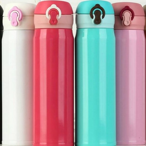 

water bottles 500ml creative bouncing cover vacuum cup double outdoor stainless steel gift bottle