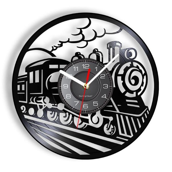 

wall clocks train clock vintage steam engines record retro railway home decor hanging vehicle modern design