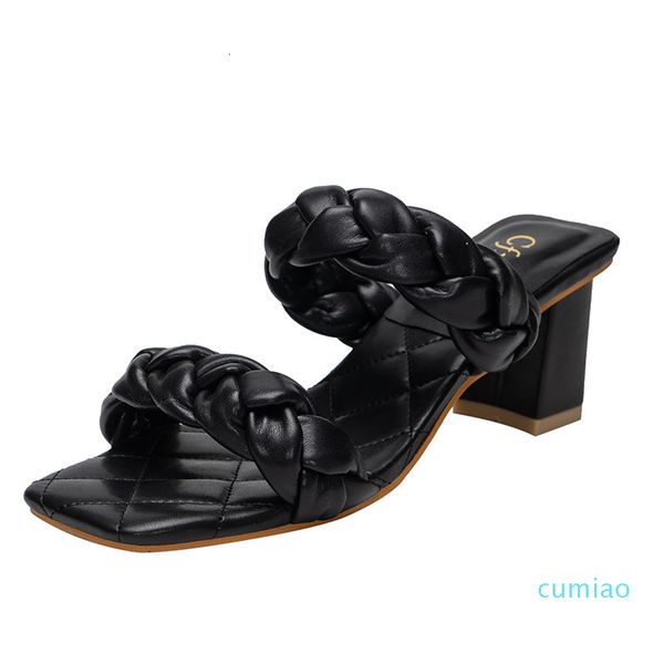 

sandals women's slippers summer shoes block black beach heels high for women pumps fashion chunky frete e7vc
