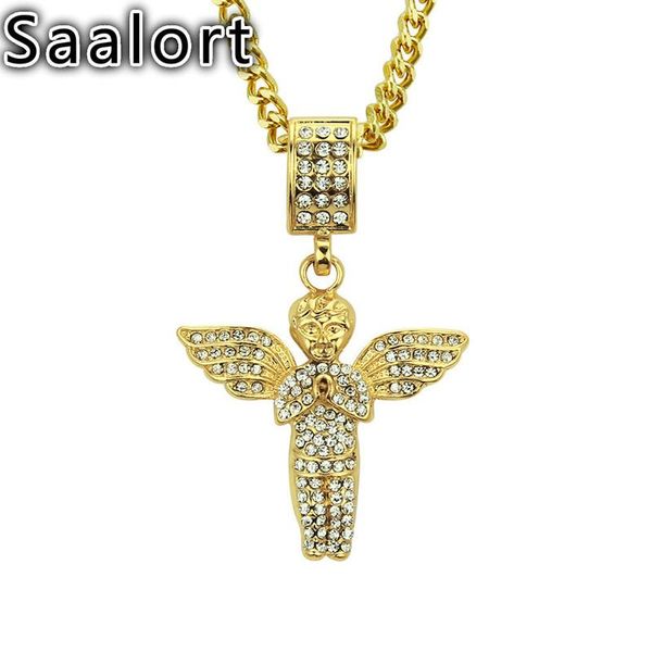 

angel pendant chain with crystal zircon inlaid exquisite accessories necklace charm birthday gift for men and women necklaces, Silver