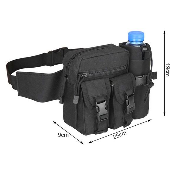 

outdoor bags utility tactical waist fanny pack pouch with water bottle pocket holder waterproof camping hiking belt bag
