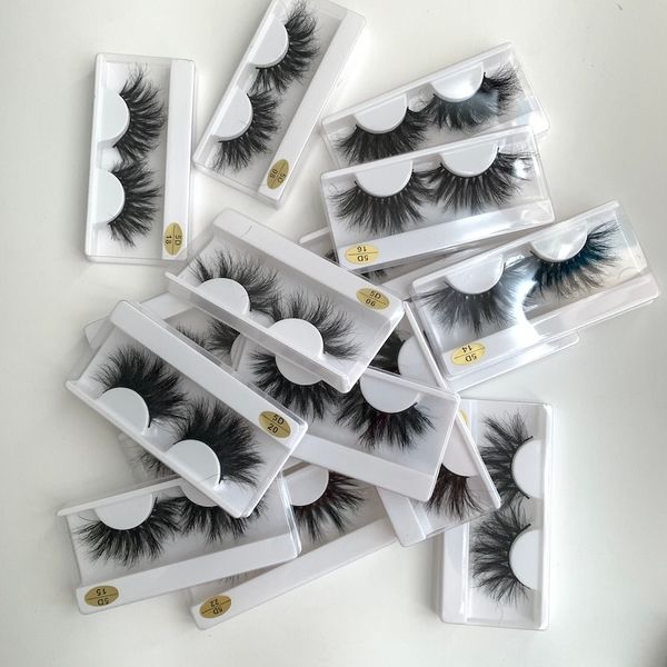 16 Stile Wimpern 25 mm 3D-Wimpern Lange luxuriöse 100 % sibirisches Nerzfell Natürliche tierversuchsfreie flauschige gefälschte falsche Wimpern