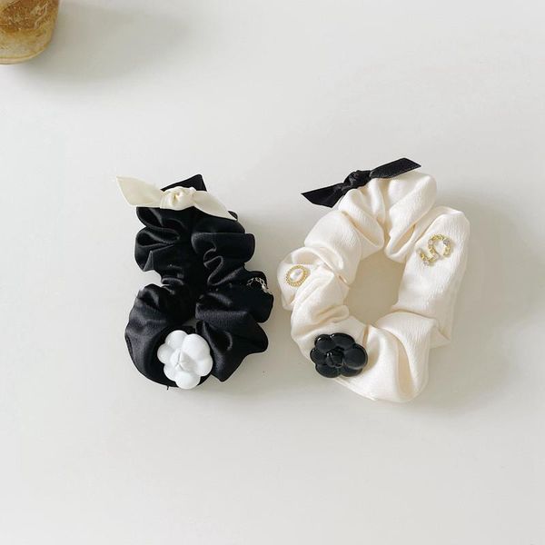 

hair clips & barrettes 2021 women hhair rope bands black white camellia flower pearl fashion girl korean accessories handmade, Golden;silver