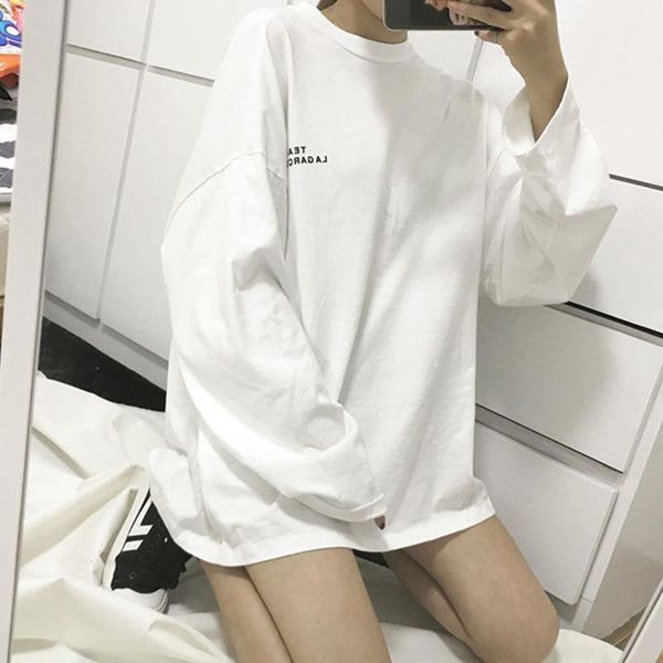 

women's t-shirt t-shirts harajuku woman tshirts t shirt casual long-sleeved drop wholesale wbx3311, White