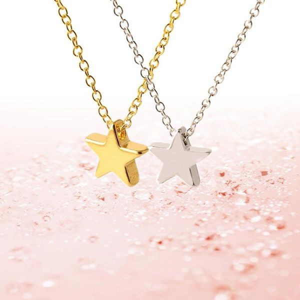 

pendant necklaces trendy star choker necklace women korean gold silver color simple chain drop