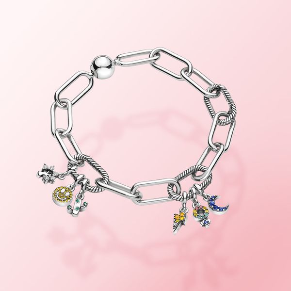 

me silver lightning me charm smiley combination set bracelet women fashion jewelry, Golden;silver