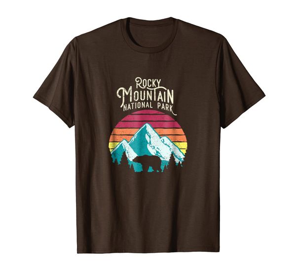 

retro rocky mountain national park colorado bear t-shirt, White;black