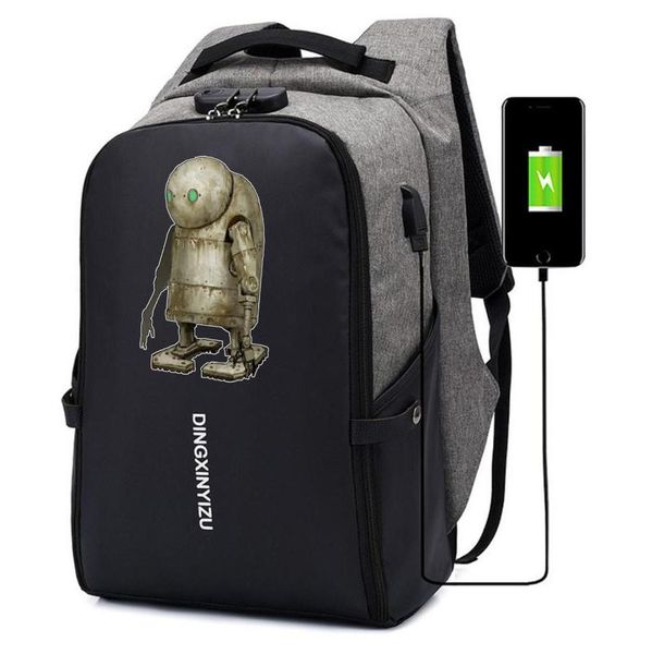 

backpack game nier:automata teenagers travel anti-theft usb charging women men lapstudent book bags