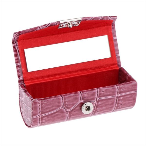 

elegant design soft leather cosmetic bag lipstick case holder with flocking liner