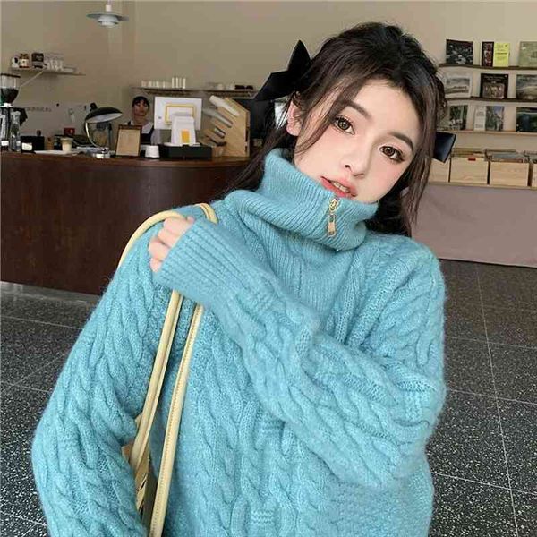 

turtleneck pink women spring harajuku womens sweater elegant zipper pullover female korean casual warm solid jumpers, White;black