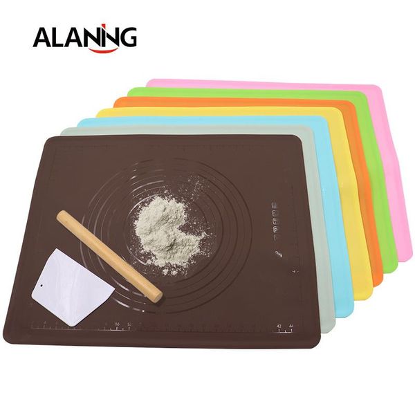 

mats & pads 50*40 grade silicone dough pad thickening placemat kitchen special baking mat with scale knead flour table