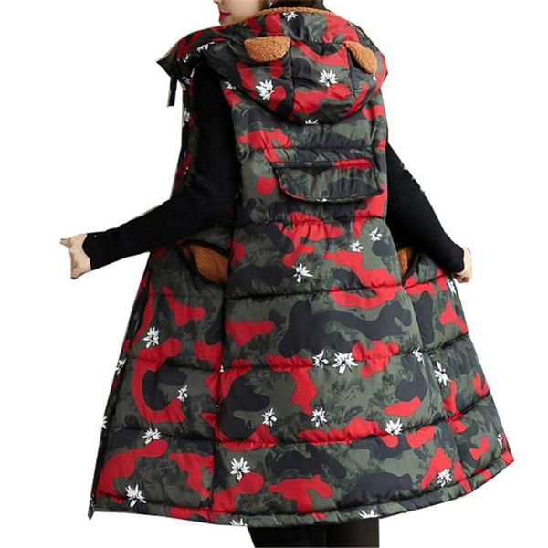 

women's vests 2021 autumn and winter vest women cotton with a hood patchwork down coat female jacket p094, Black;white