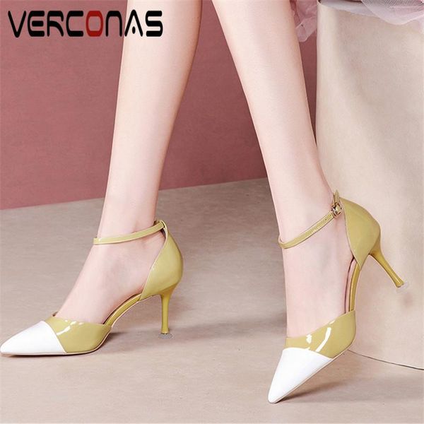 

fashion woman sandals pumps classic design genuine leather office lady pointed toe thin heeled shoes, Black