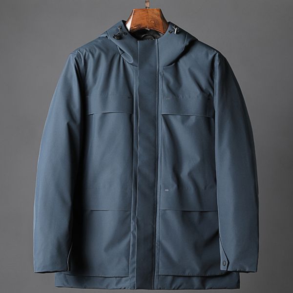 

mens design coat hooded parka men winter jacket windbreaker parkas down thick fashion jackets asian size clothing, Black