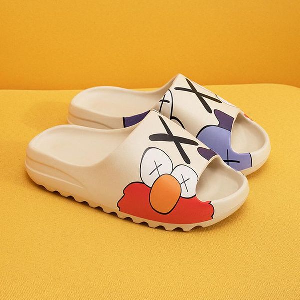 

slippers men women platform fish mouth flip flops cool beach slides soft non-slip cute cartoon home shoes women's sandals, Black