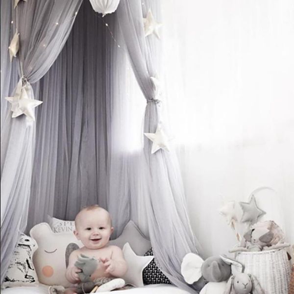 

mosquito net urijk hanging round baby kids lace four corner student canopy bed for children girls room decoration