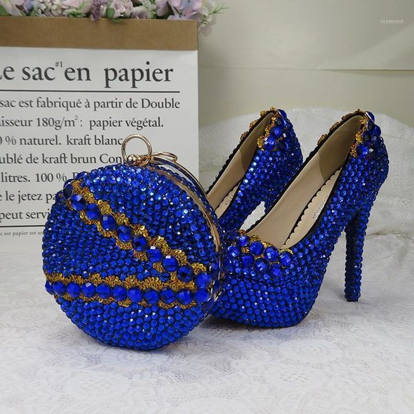 

dress shoes baoyafang royal blue crystal women wedding with matching bags high heels platform woman round toe pumps1, Black