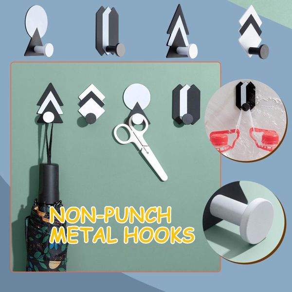 

hooks & rails metal non-punch home kitchen bathroom non-marking hanger coat key