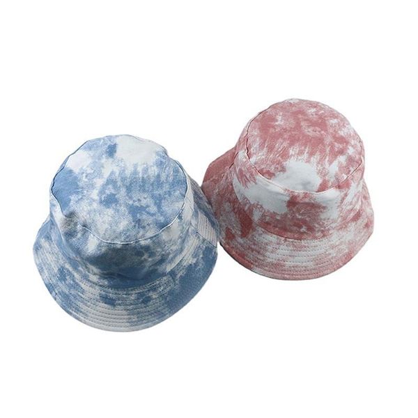 

wide brim hats fisherman female caps women fashion spring summer hat reversible multicolor tie dye bucket outdoor beach cotton, Blue;gray