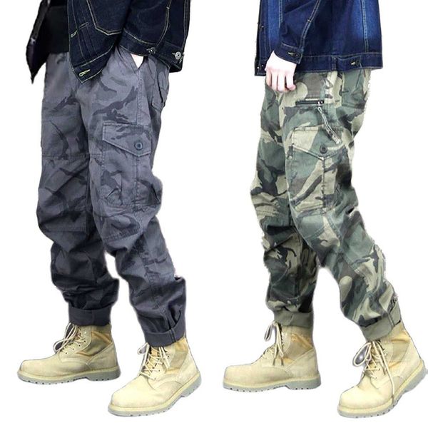 

pants fashion camouflage cargo casual tactical loose baggy trousers streetwear hiphop harem pants men clothing, Black
