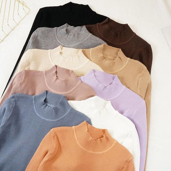 

women's sweaters 2021 women knitted sweater pullover autumn winter korean long sleeve warm slim knitwear harajuku jumpers ladies, White;black