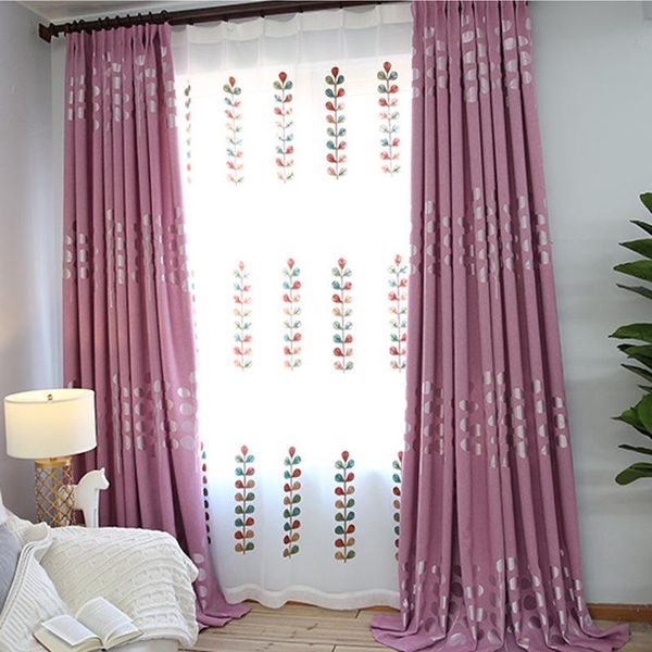 

curtain & drapes modern simple pure color granular linen jacquard fabric shading cloth spot curtains for living room bedroom