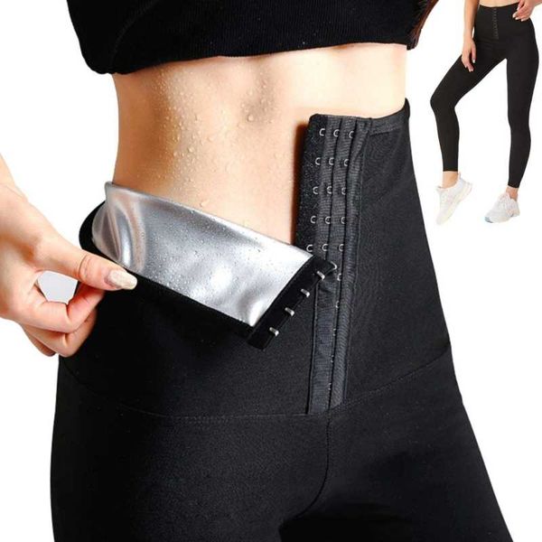 

running pants 3/5/7 point sauna body shaper weight loss slimming women waist tummy leggings fitness workout sports shorts, Black;blue