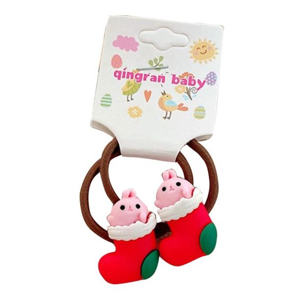 

hair accessories 2x rope cute christmas girls elastic bands lovely colorful ponytail holder durable headbands, Slivery;white