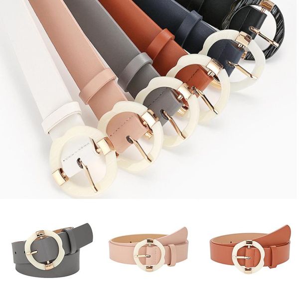 

belts women fashion irregular buckle waist belt solid color simple all-match casual strap for jeans accessories, Black;brown