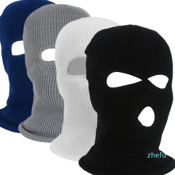 

winter knit cap warm soft 2/3 holes full face ski hat balaclava hood motorcycle helmet army tactical fashion women men beanies