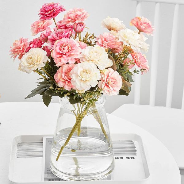

decorative flowers & wreaths peony artificial rose pink autumn fake home wedding decoration silk bouquet diy crafts accessories