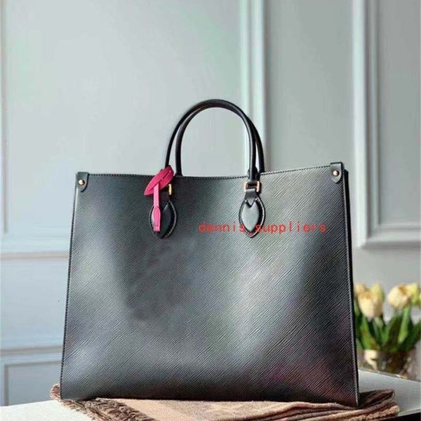 

onthego mm tote bag with an eye-catching charm fashion woman grained shopping totes lady cow leather shoulder purse wallet, Red;black