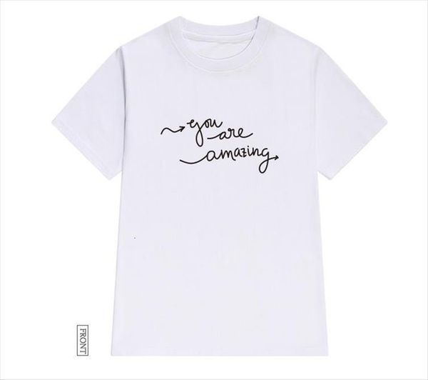 

you are amazing letters women t shirt cotton casual funny yong girl tee hipster tumblr ins drop ship s 37, White