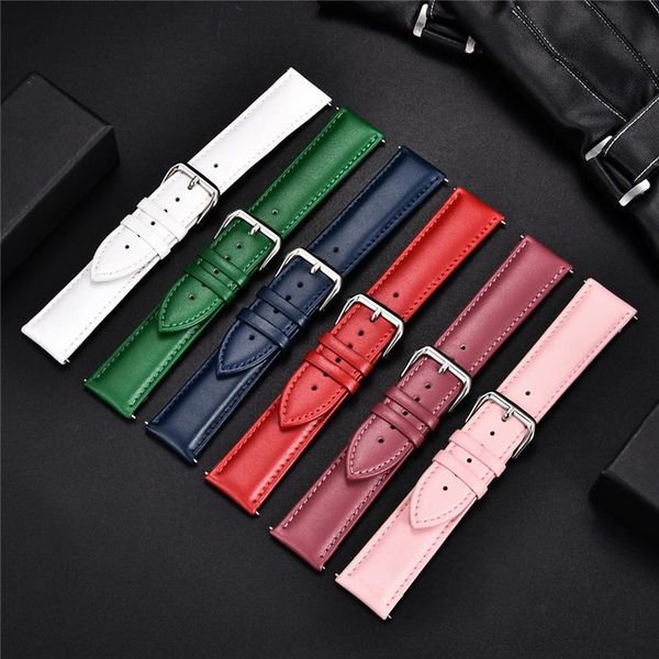 

watch bands casual calfskin leather strap soft material women watchband wrist straps 14mm 16mm 18mm 20mm 22mm ladies band, Black;brown