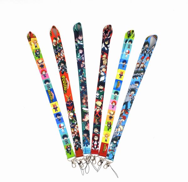 Cell Phone Straps & Charms 10pcs Japan Anime My Hero Academia Neck Lanyard PDA Key ID Holder Badge Long Strap Accessories Gift Wholesale