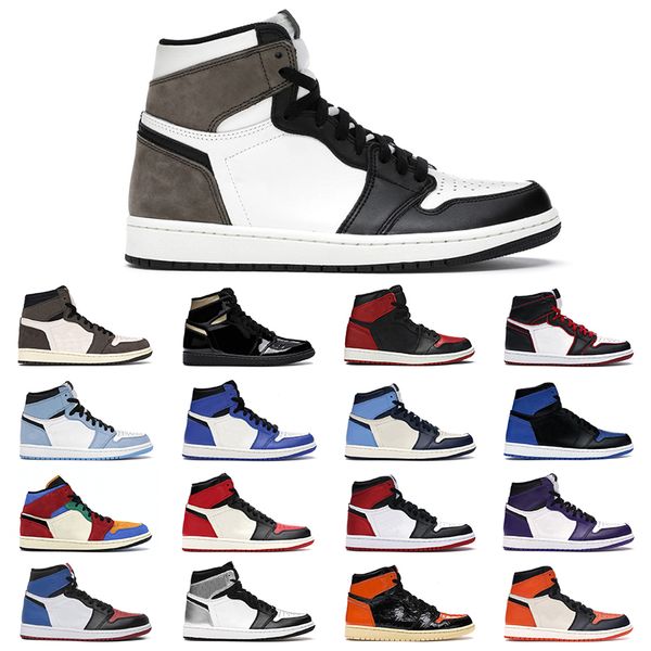 

men women baskeyball shoes jumpman 1 1s dark mocha university blue smoke grey rust pink mens trainer size us 5.5-12