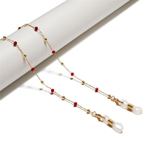 

sunglasses frames fashion pearl glasses chain reading frame neck strap, Silver