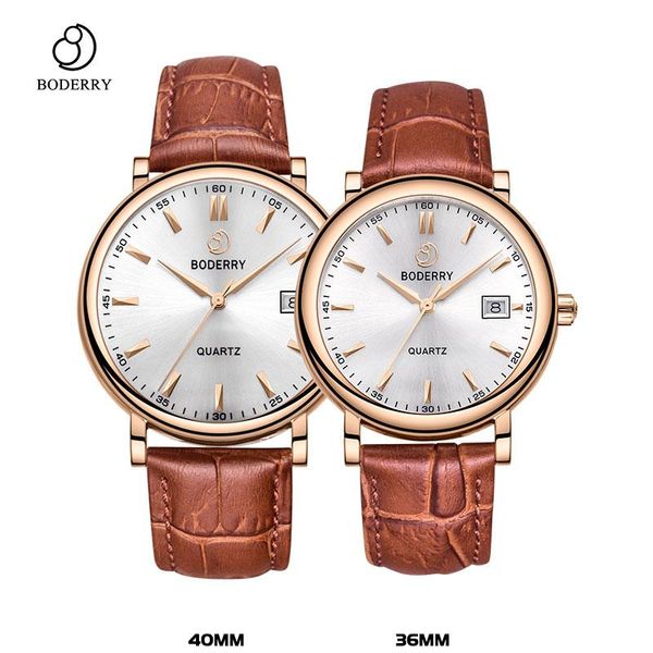 

wristwatches couple watch for lover swiss quartz movement pair men and women stainless steel leather fashion wrist, Slivery;brown