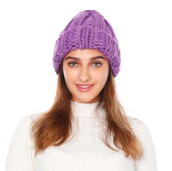 

beanie/skull caps women winter warm knitted hat fashion solid beanie female outdoor sport cap casual cotton wool hats, Blue;gray