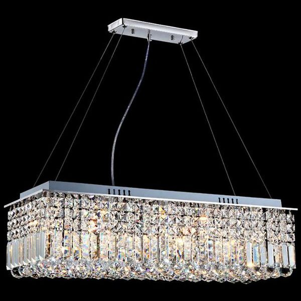 

modern rectangular crystal chandelier light pendant lamp hanging for living room dining restaurant decoration ceiling lights