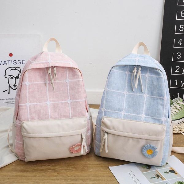 

backpack daisy style student's large capacity bag hipster plaid wholesale