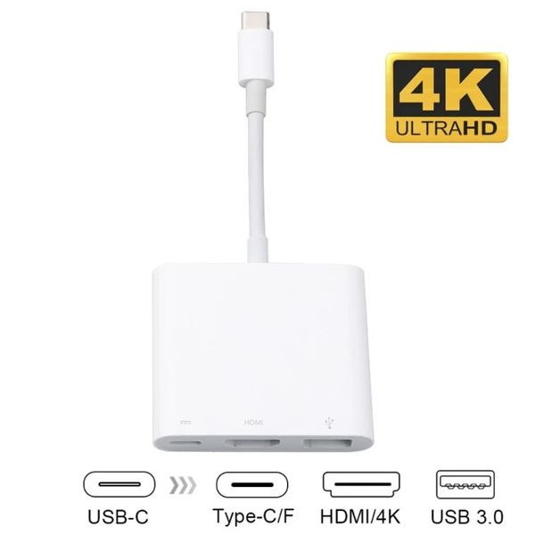 

type c to hdmi 4k 60hz type c usb 3.1 hub usb-c to usb 3.0/ hdmi/ type c female charger adapter, for new macbook dell xps 13